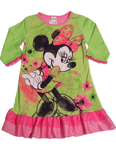 Disney - Little Girls' Long Sleeve Minnie Mouse Nightgown