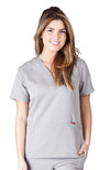 UltraSoft Premium Classic 2 Pocket Crossover Medical Scrub Top For Women - JUNIOR FIT