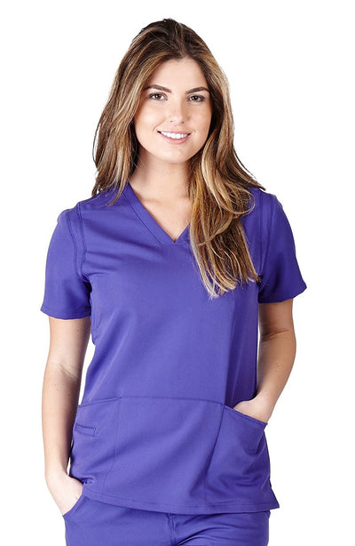 UltraSoft Premium Classic 2 Pocket Crossover Medical Scrub Top For Women - JUNIOR FIT