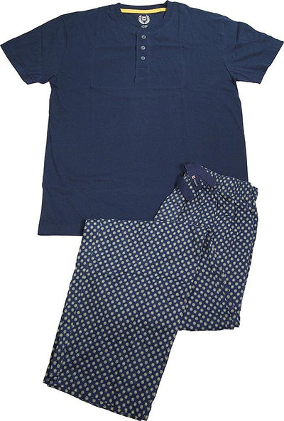 Chaps - Mens Short Sleeve Jersey Knit 2 Piece Pajama Sleep Set