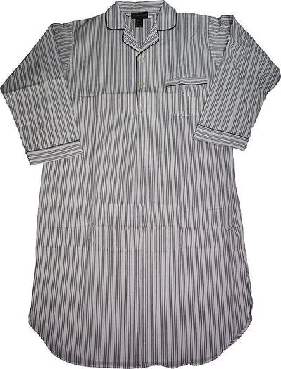 Botony 500 - Mens Long Sleeve Broadcloth Nightshirt Gown