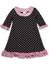 Me Me Me by Lipstik - Little Girls Long Sleeve Dress Asst Fabrics