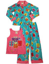 Komar Kids - Little Girls' 3 Piece Long Sleeve Pajamas