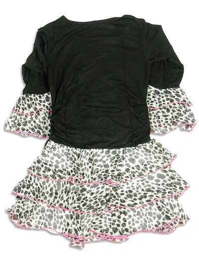 Me Me Me by Lipstik - Little Girls Long Sleeve Leopard Heart Dress