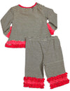 Me Me Me by Lipstik - Baby Girls Long Sleeve Stripe Pant Set