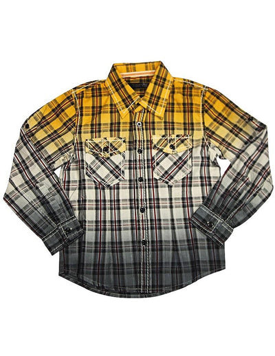 Smash - Little Boys Long Sleeve Western Inspired Shirt - 14 Color Combinations