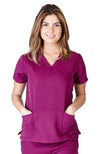 UltraSoft Premium Classic 2 Pocket Crossover Medical Scrub Top For Women - JUNIOR FIT