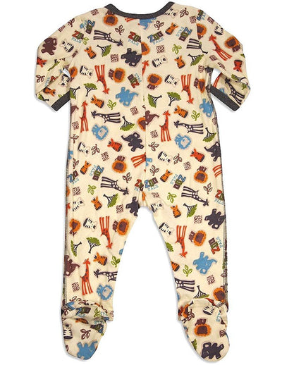 Pepper Toes - Baby Boys Long Sleeve Footed Zoo Pals Coverall