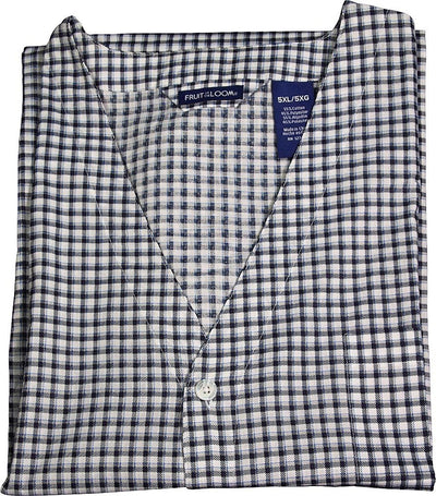 Fruit of the Loom - Mens Short Sleeve Long Leg Plaid Pajamas