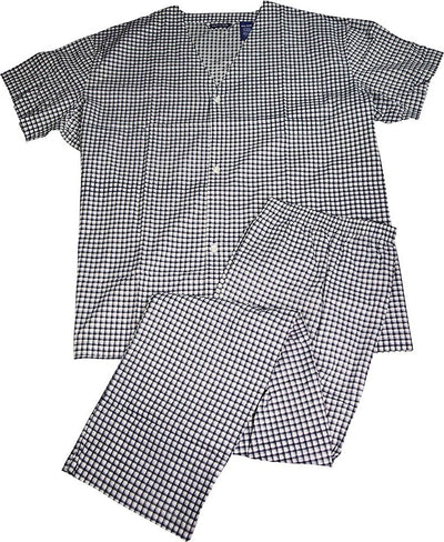 Fruit of the Loom - Mens Short Sleeve Long Leg Plaid Pajamas