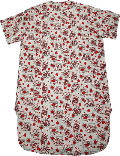 Varsity - Mens Short Sleeve Valentine Broadcloth Nightshirt