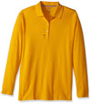 French Toast Girls' Long Sleeve Interlock Polo with Picot Collar