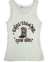 Cool Island Girls Cotton Sleeveless Cowboy Inspired and Stone Jeweled Shirt Top, 9623