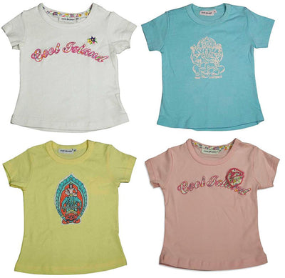 Cool Island Girls Cotton Short Sleeve T-shirt Logo'd Tee Shirt Top - 4 Colors, 9626